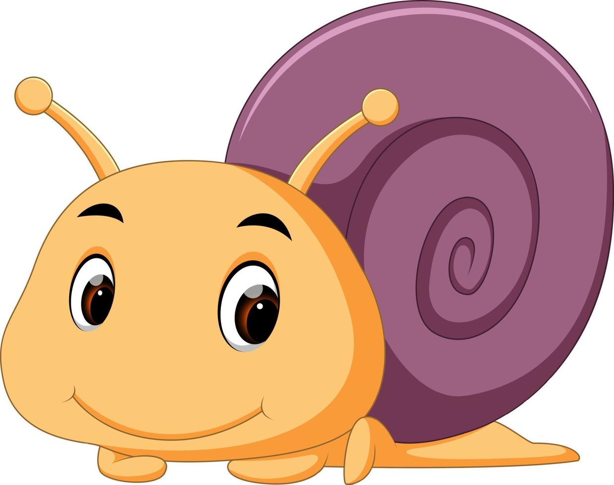 a comical snail cartoon vector
