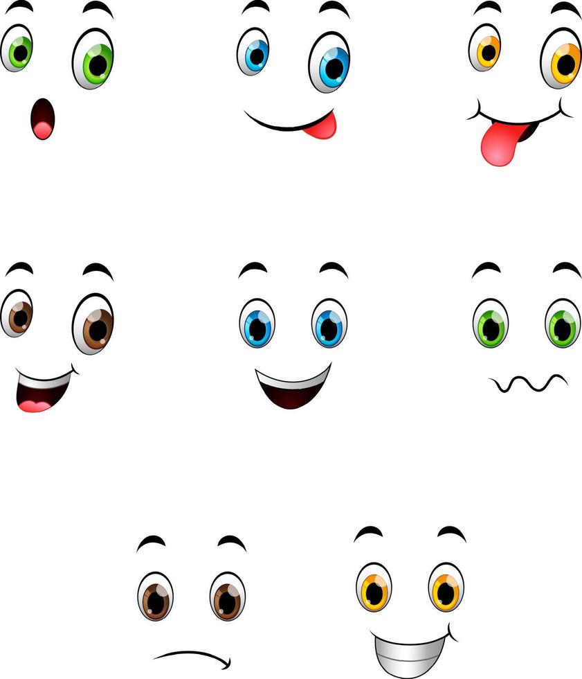 conjunto de diferentes emoticonos lindos vector