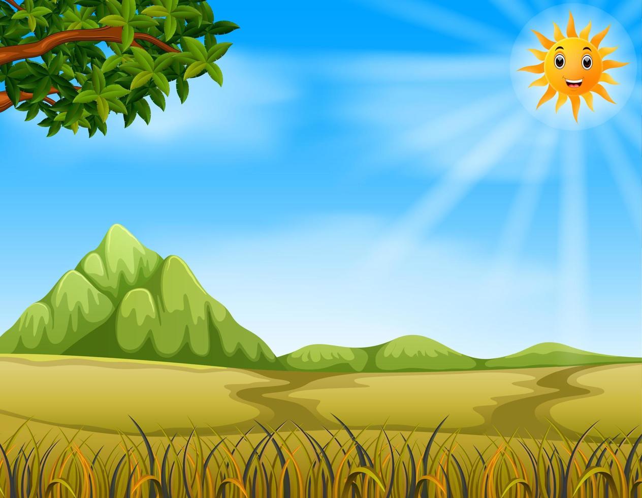 illustration of a savannah landscape vector