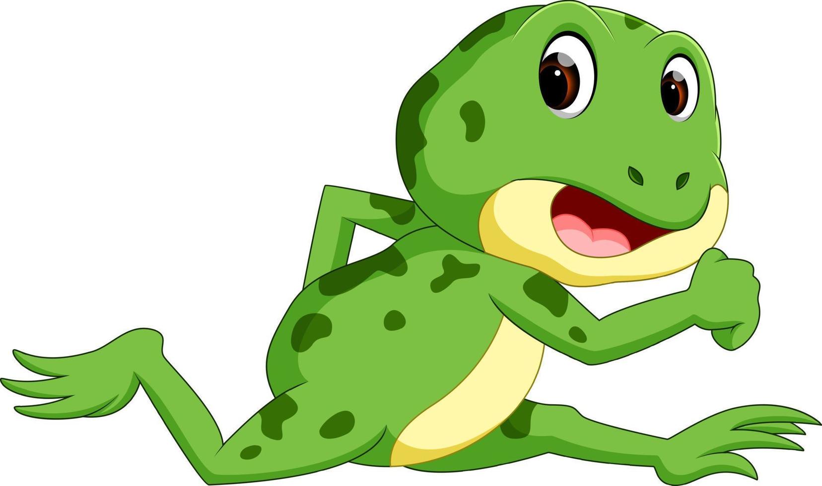 Green frog with happy smile vector