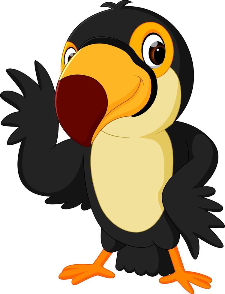 Cartoon bird toucan posing vector