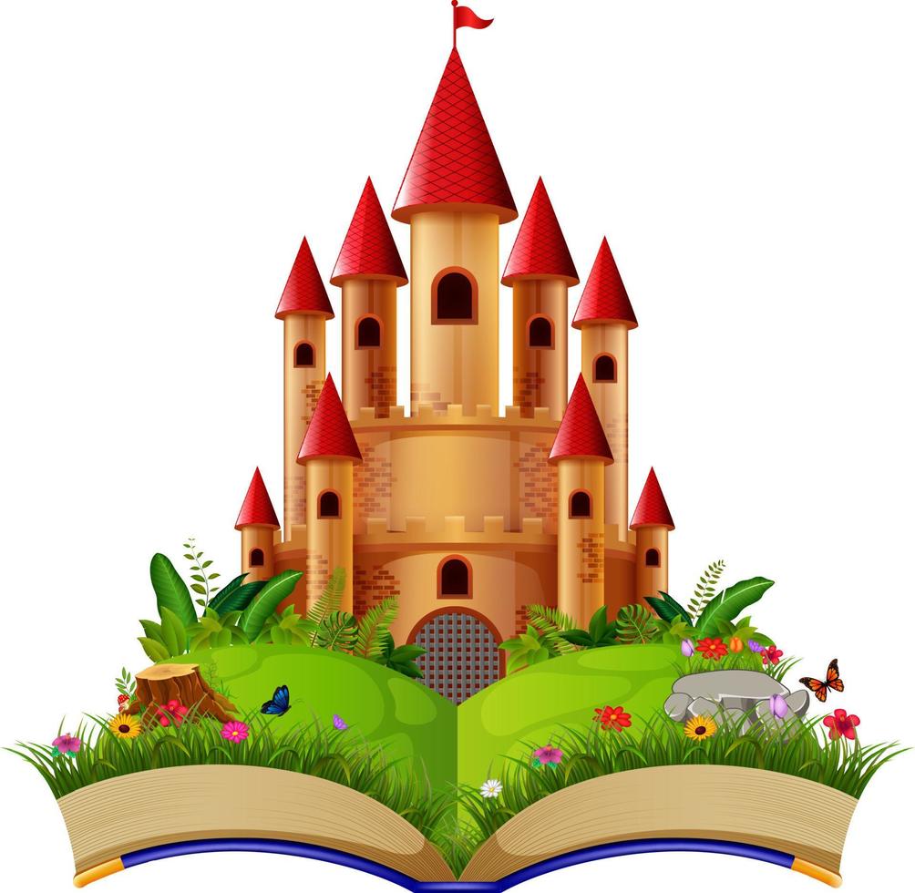 Castle in the storybook vector