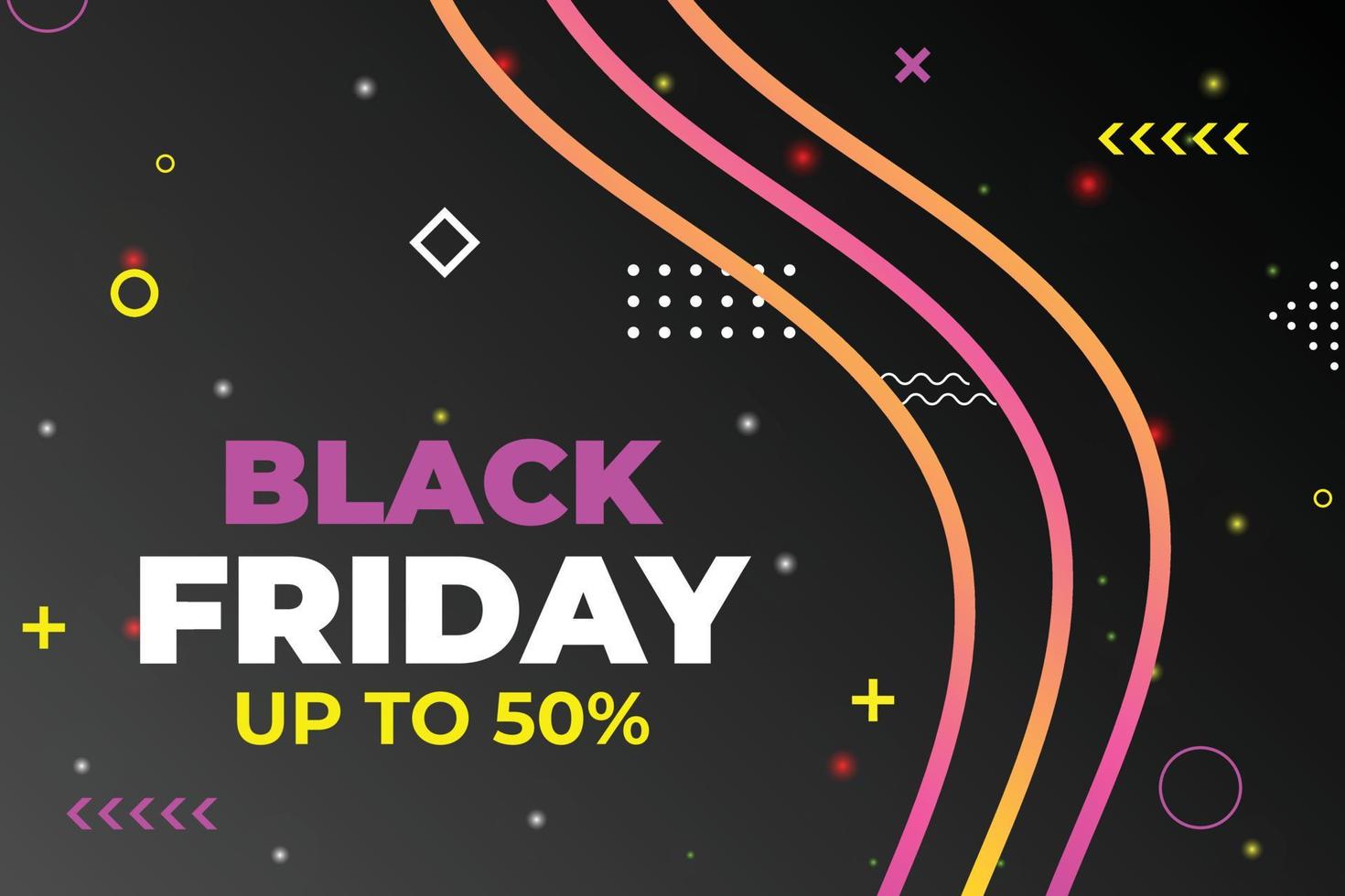 Black Friday sale poster. Commercial discount event banner. Black background textured. Vector business illustration. Black Friday vector illustration. Black Friday sale banner layout design