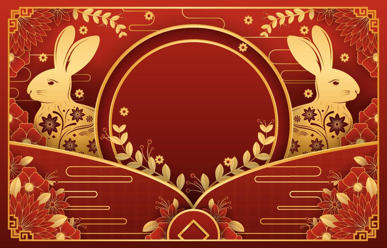 Chinese New Year of Water Rabbit Background vector