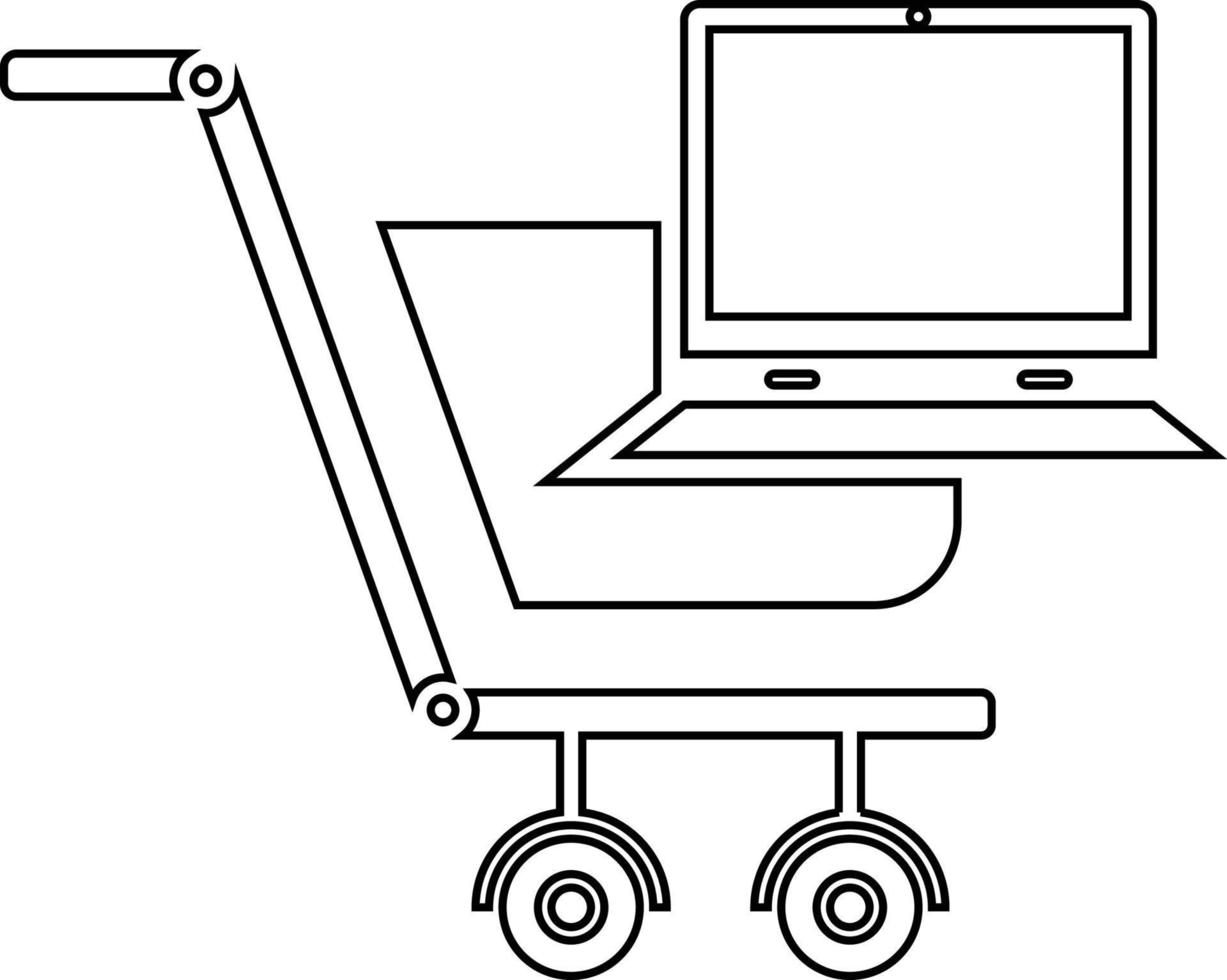 carro, ecommerce, icono de compras vector