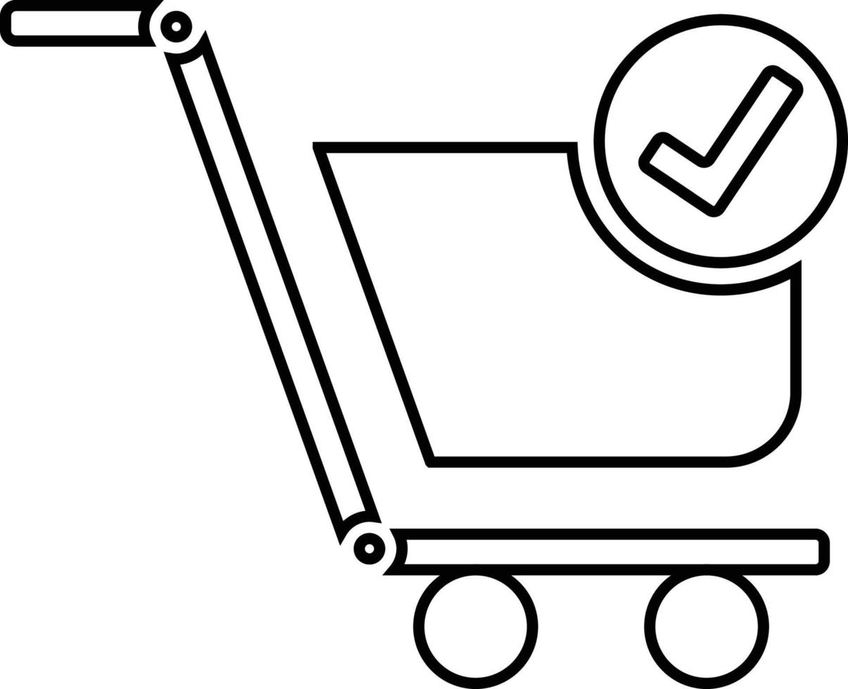 carro, cheque, icono de compras vector