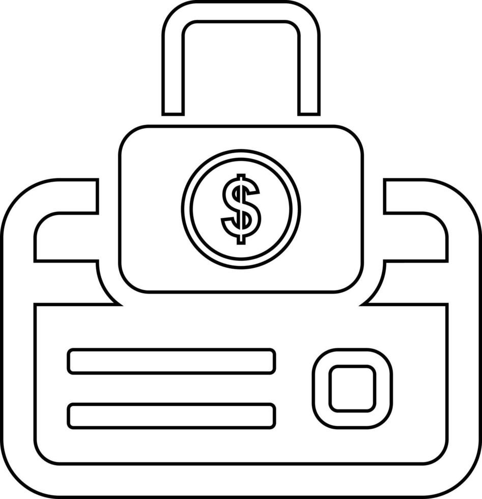 Card, lock, number icon vector
