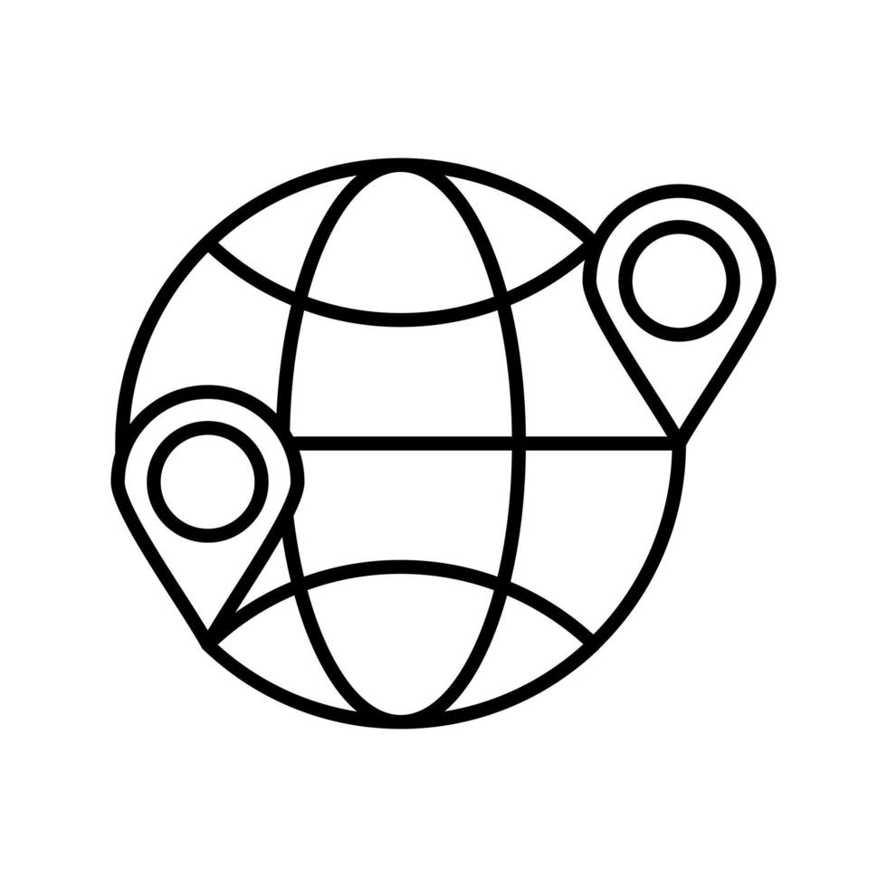 icono de vector de ubicación de globo