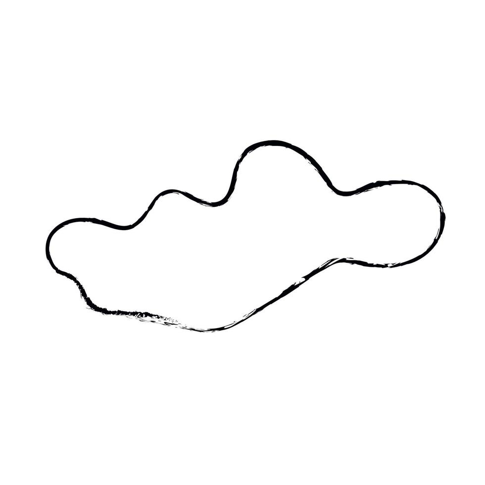 Doodle cosmos illustration in childish style. Hand drawn abstract space cloud. Black and white. vector