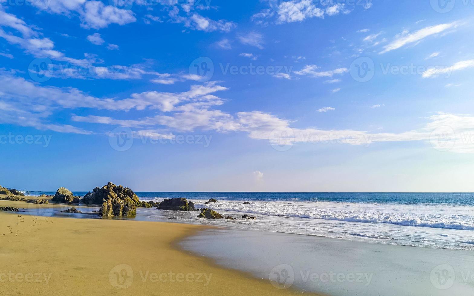 Extremely huge big surfer waves at beach Puerto Escondido Mexico. photo