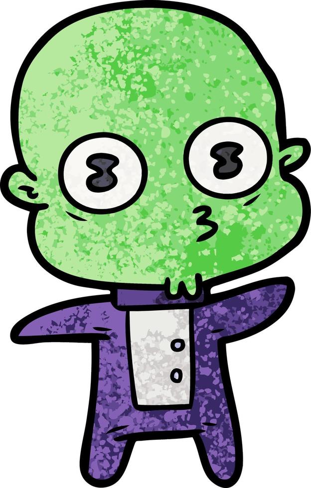 personaje alienígena vectorial en estilo de dibujos animados vector