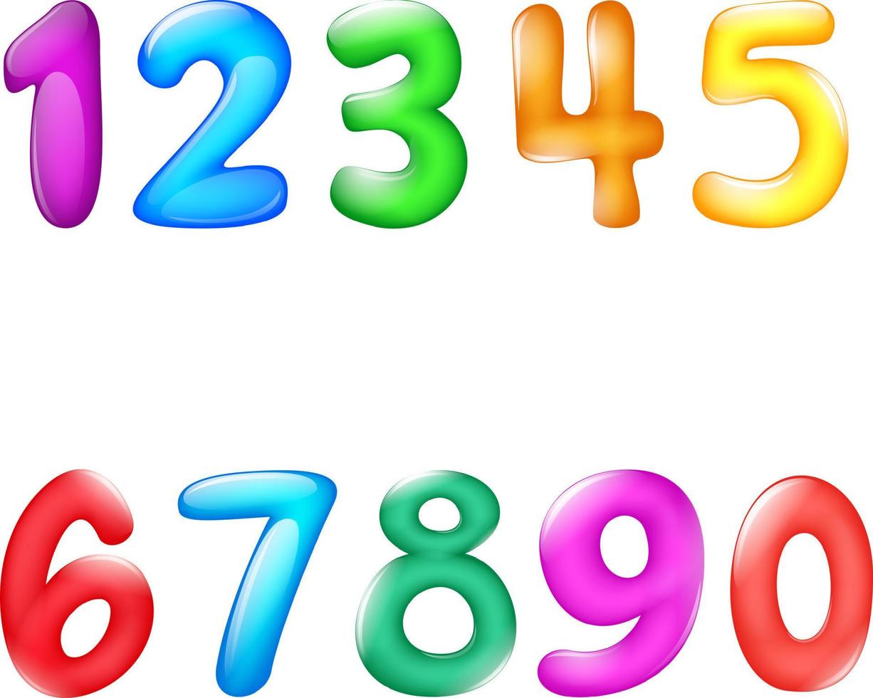 colorful numbers balloon vector