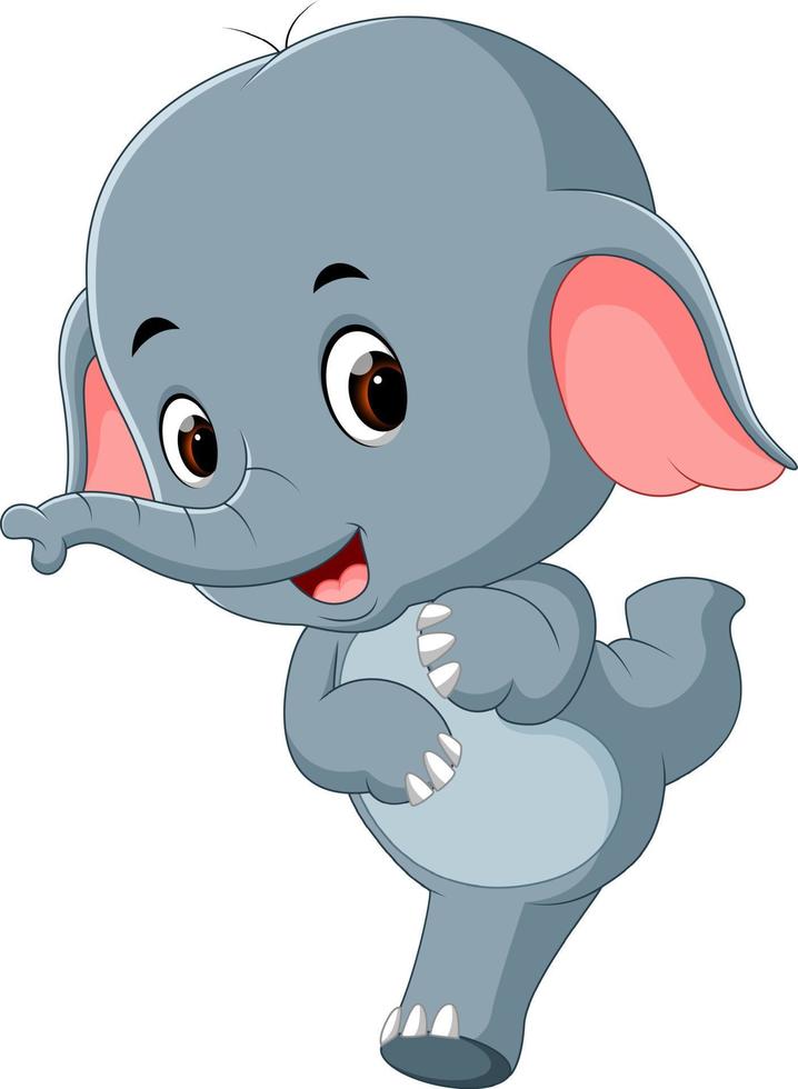 funny baby elephant cartoon vector