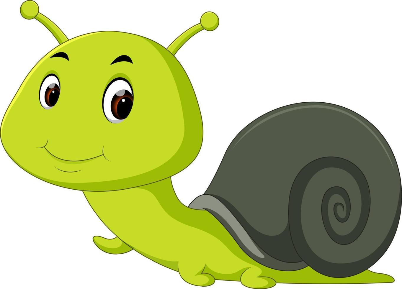 happy snail crawling vector