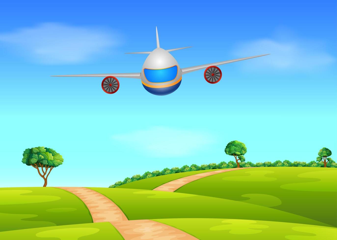 a passenger plane flying vector
