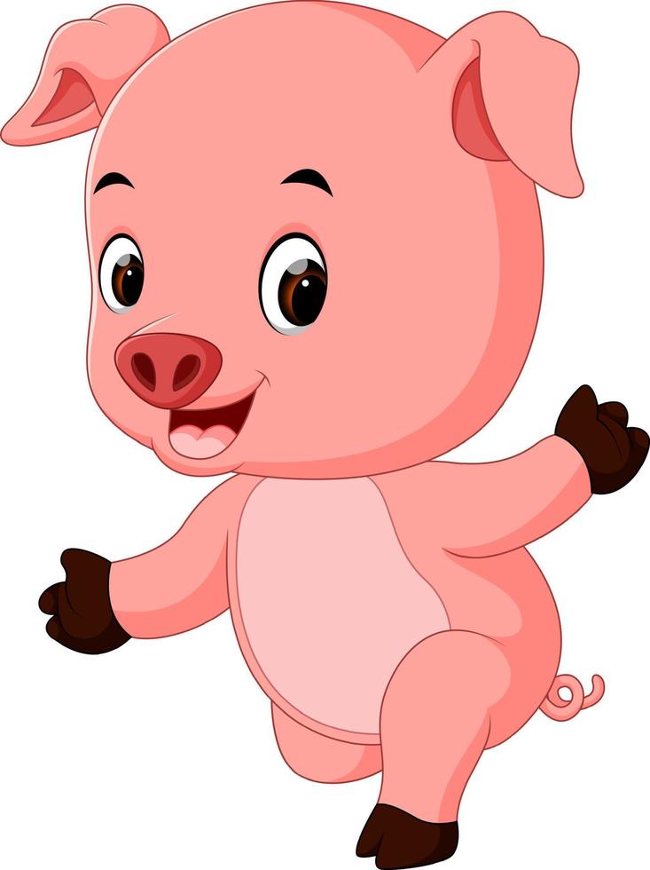 funny pig cartoon vector