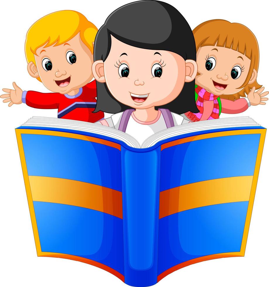 children's reading big book vector