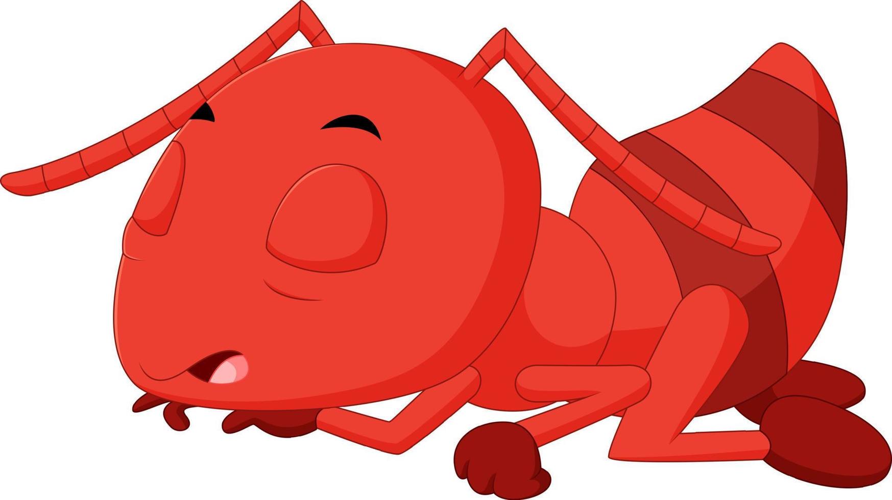 cute ant sleeping vector