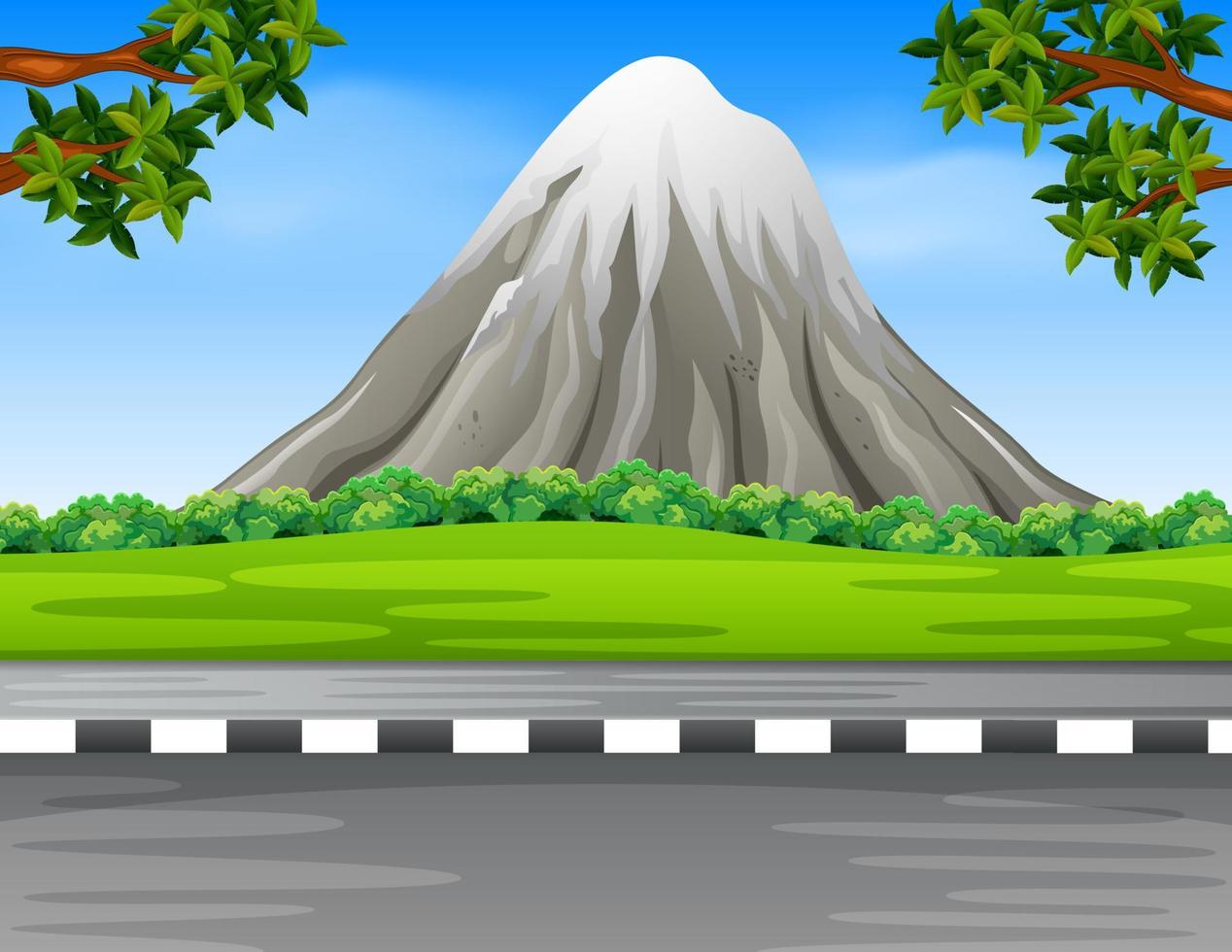 paisaje con carretera y la montaña vector