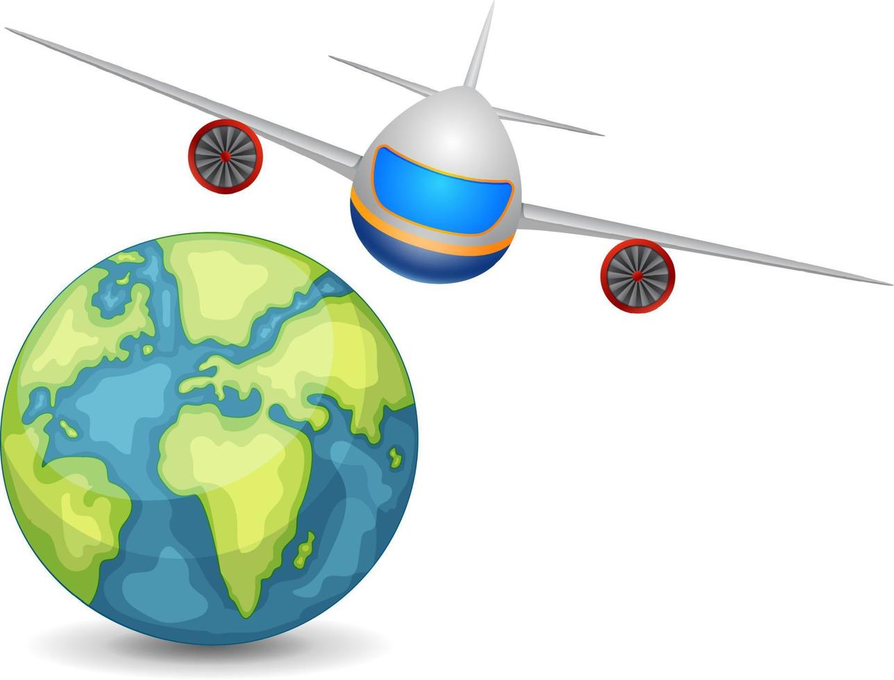 Airplane flying around the world vector