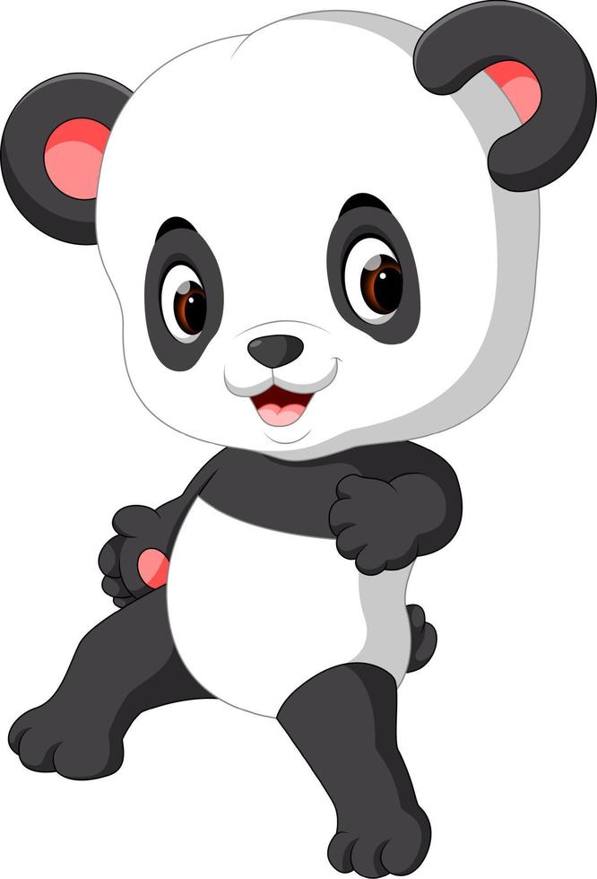 cute baby panda cartoon vector