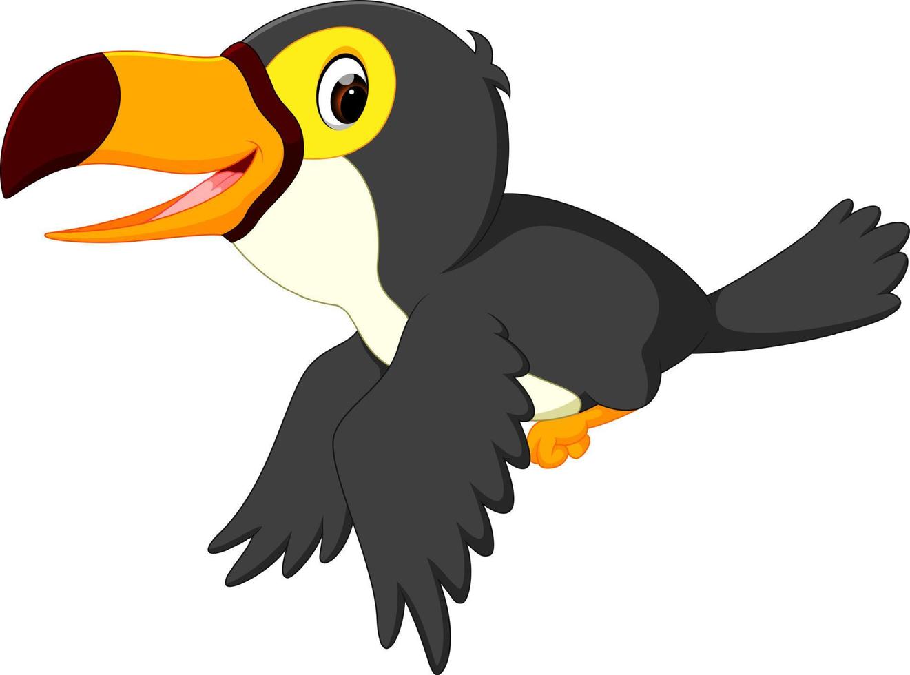 happy bird toucan flying vector