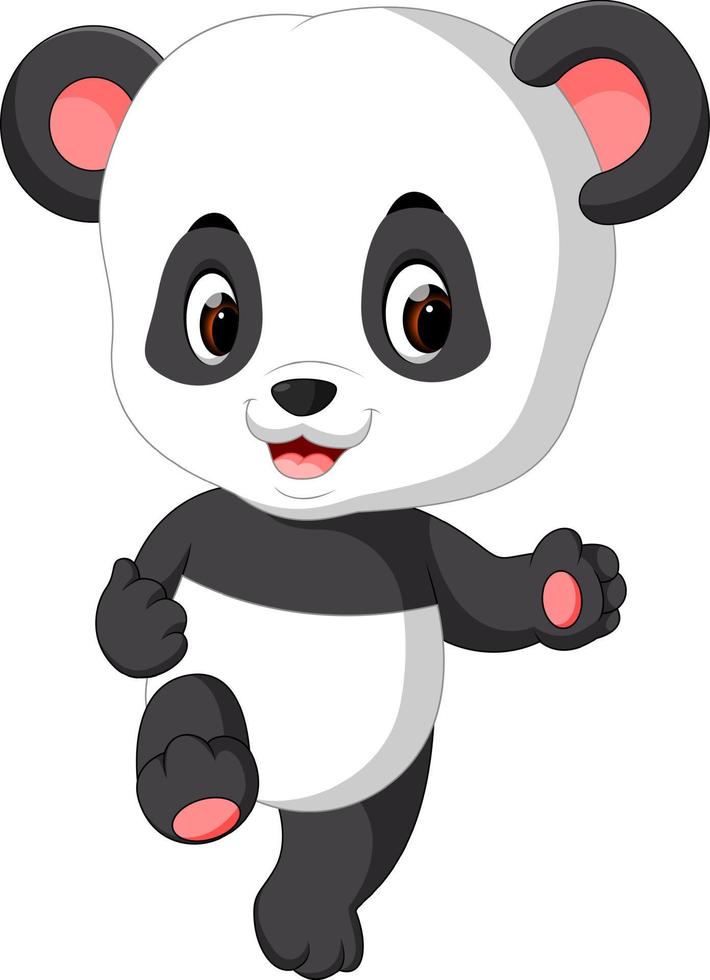 cute baby panda cartoon vector