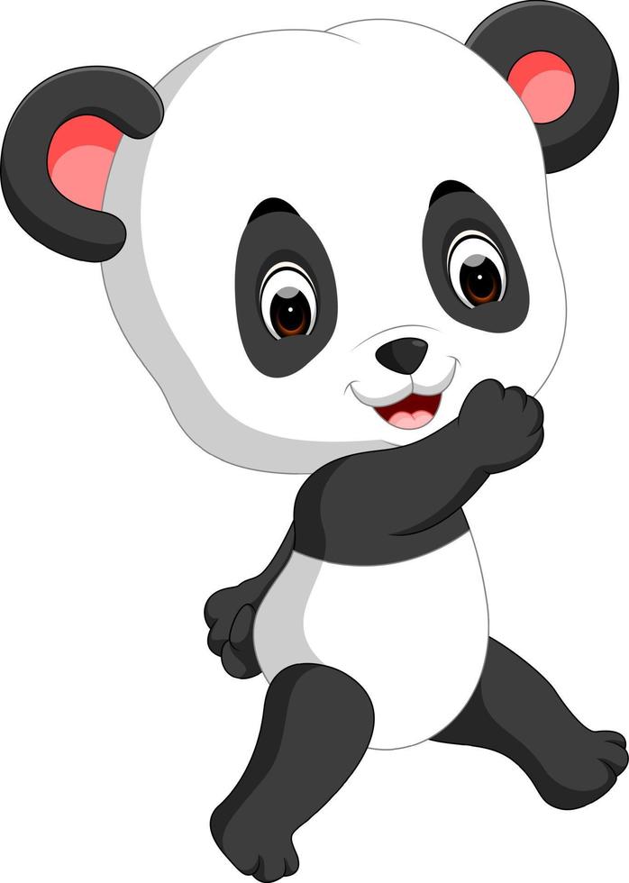 funny panda cartoon vector