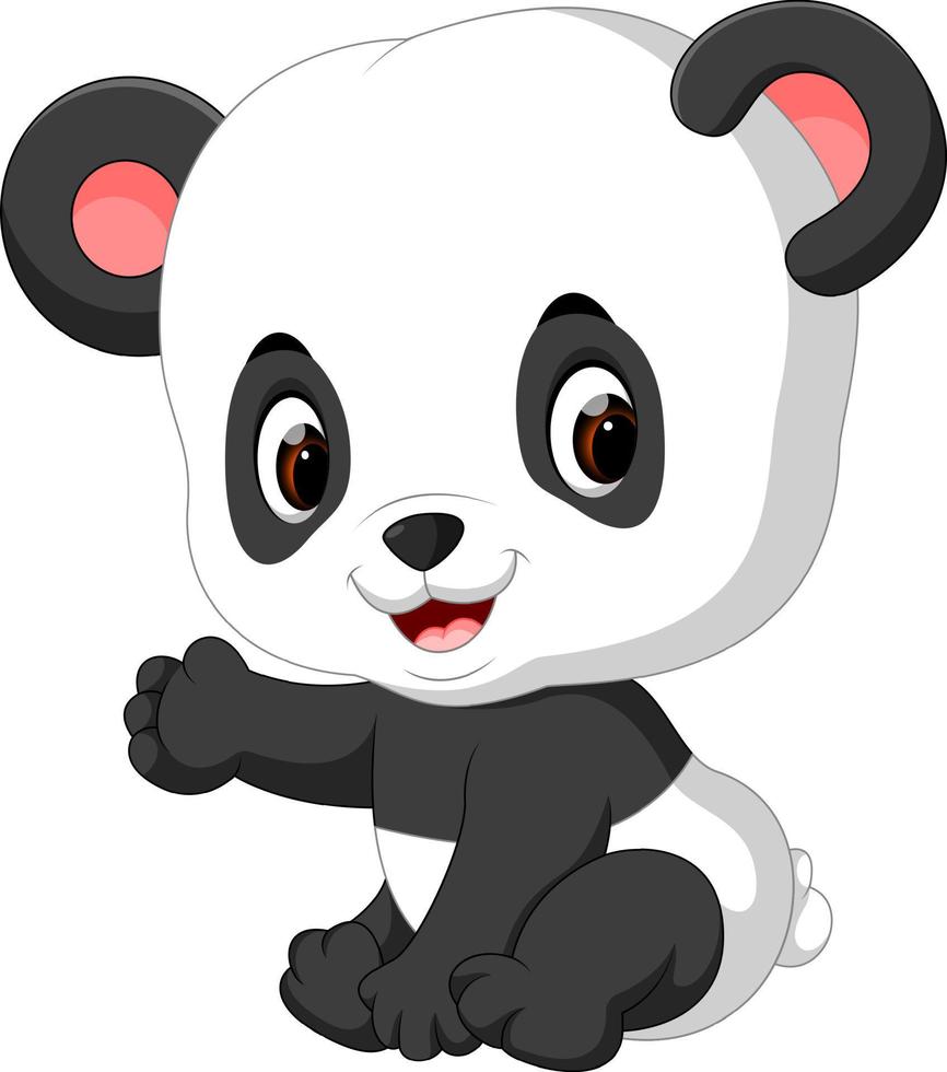 funny panda cartoon vector