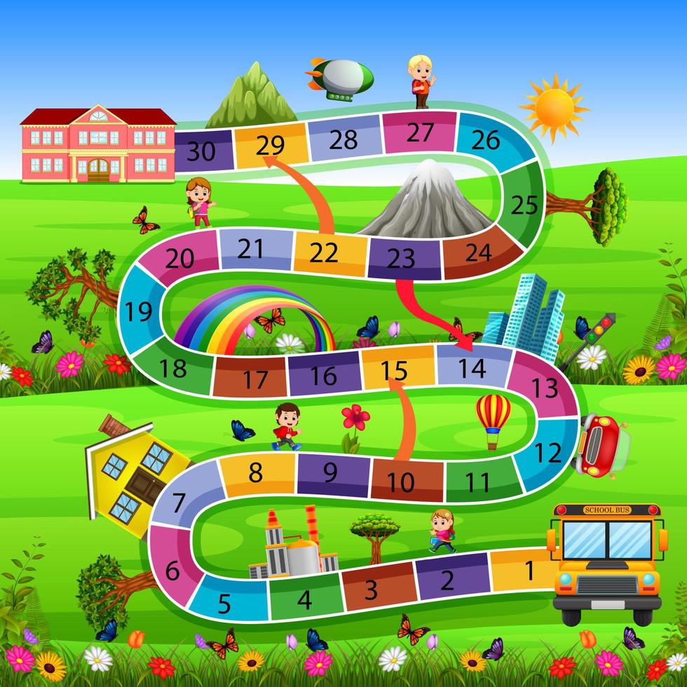 board game with back to school background vector