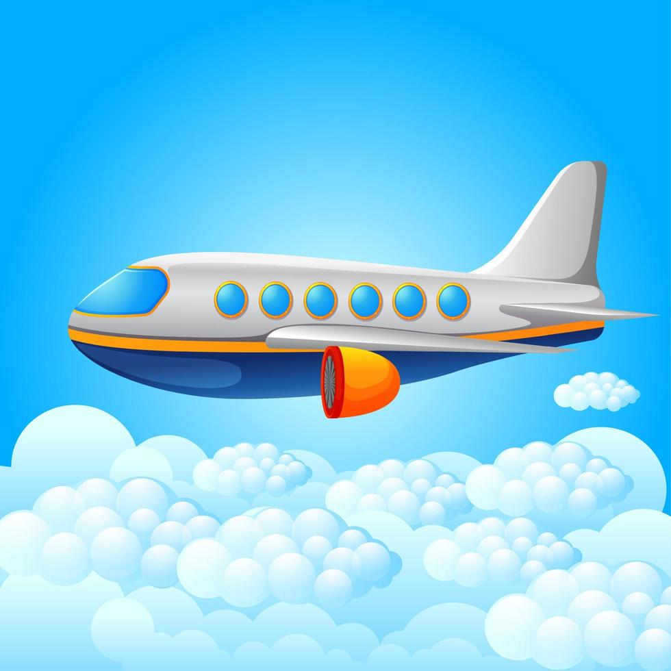 plane on a blue sky background vector