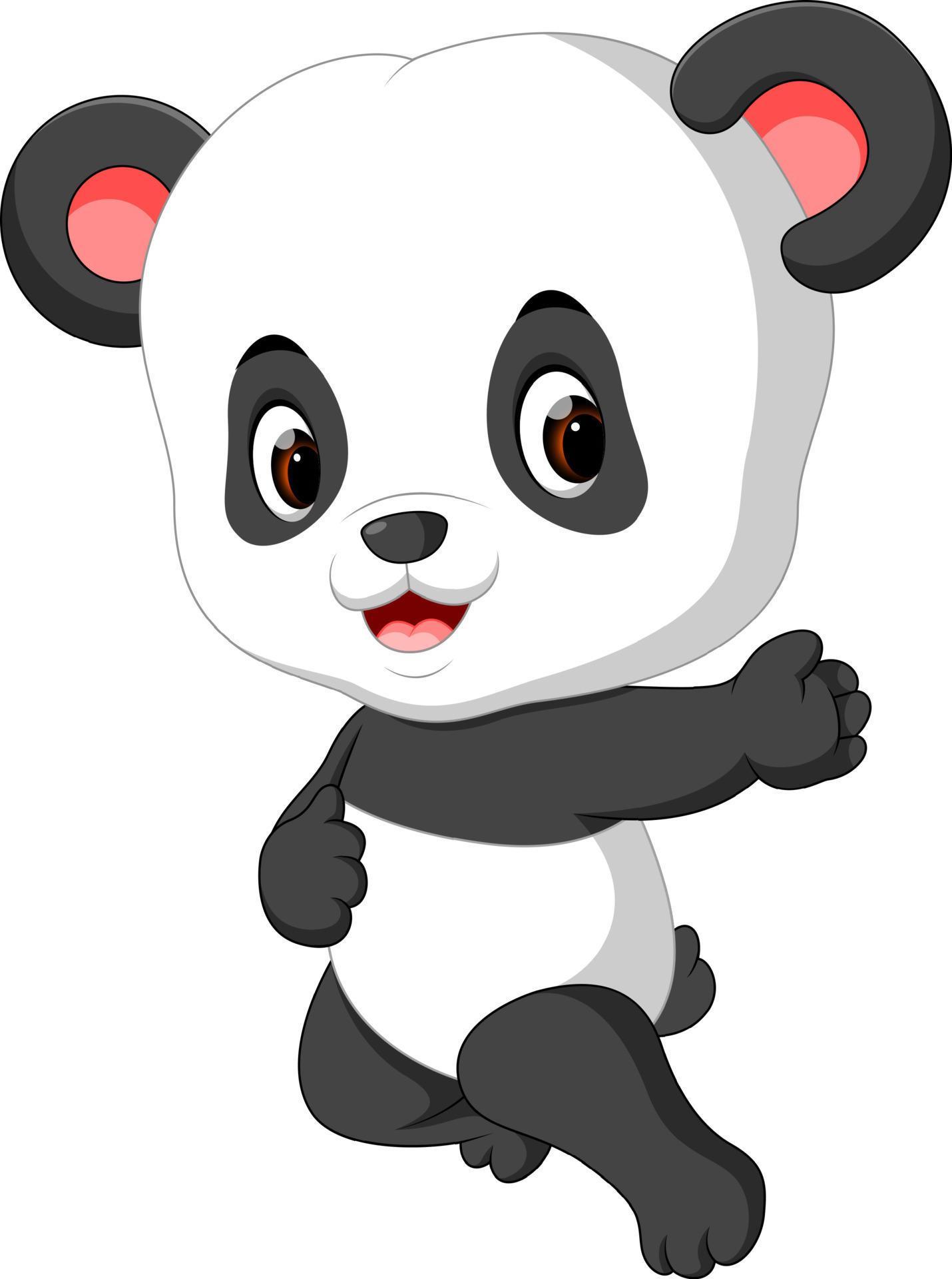Cute Baby Panda Cartoon 12850349 Vector Art At Vecteezy