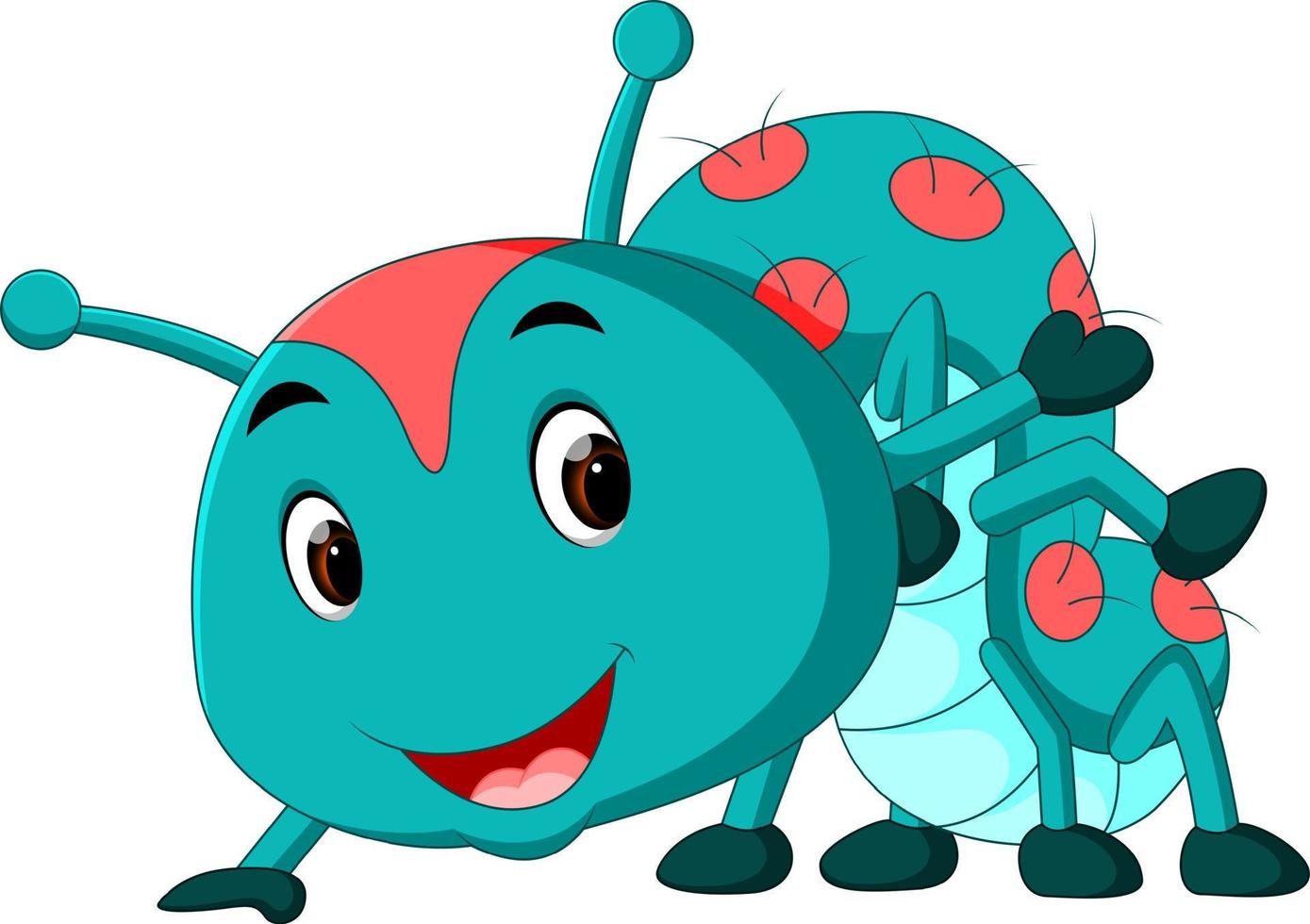 a blue caterpillar cartoon vector