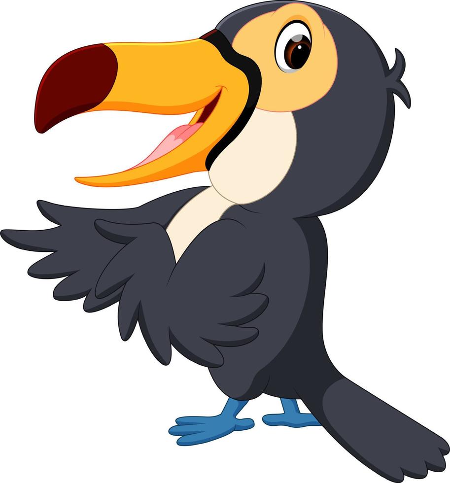 Cartoon bird toucan twittering vector