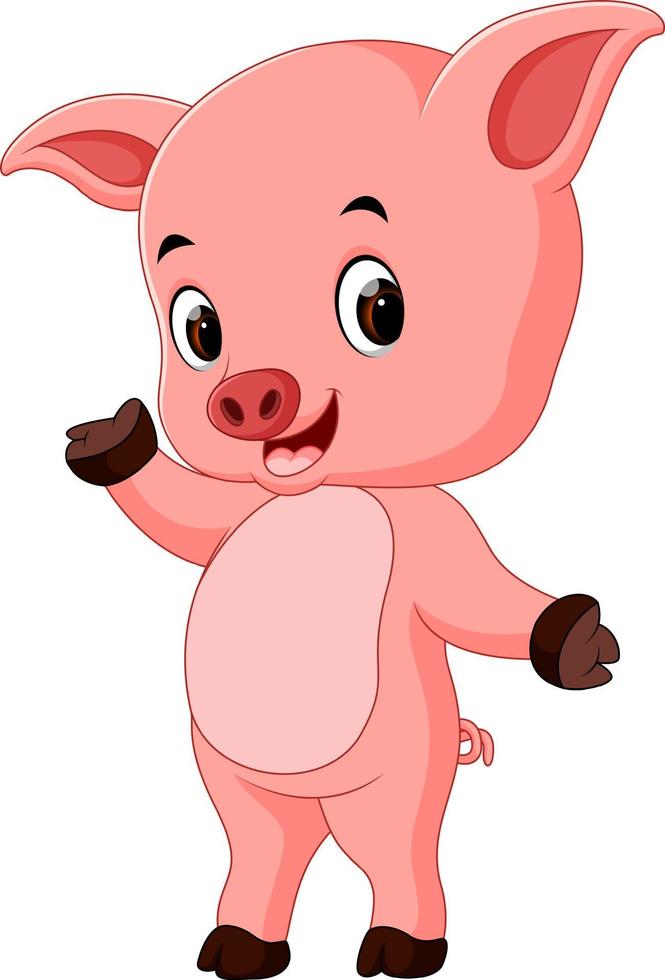 funny pig cartoon vector