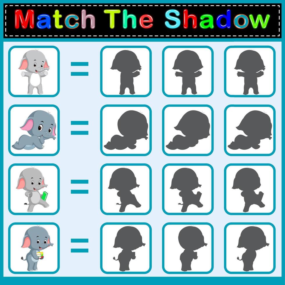 Find the correct shadow of the elephant vector