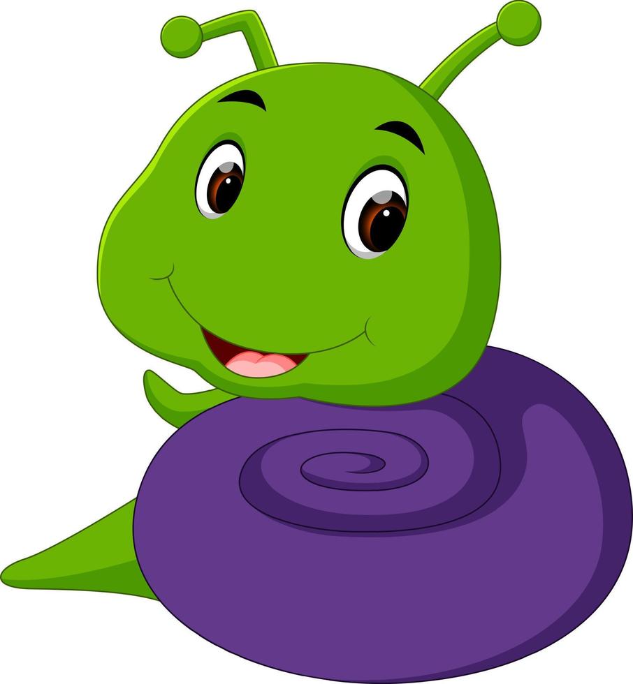 a smiling snail cartoon vector
