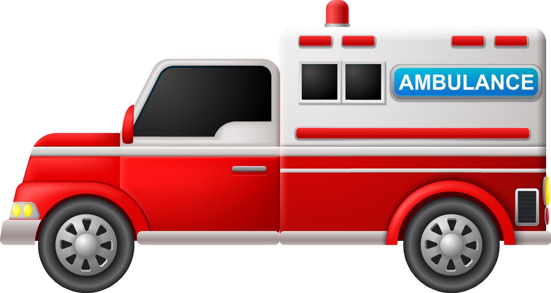 ilustración de una ambulancia sobre un fondo blanco vector