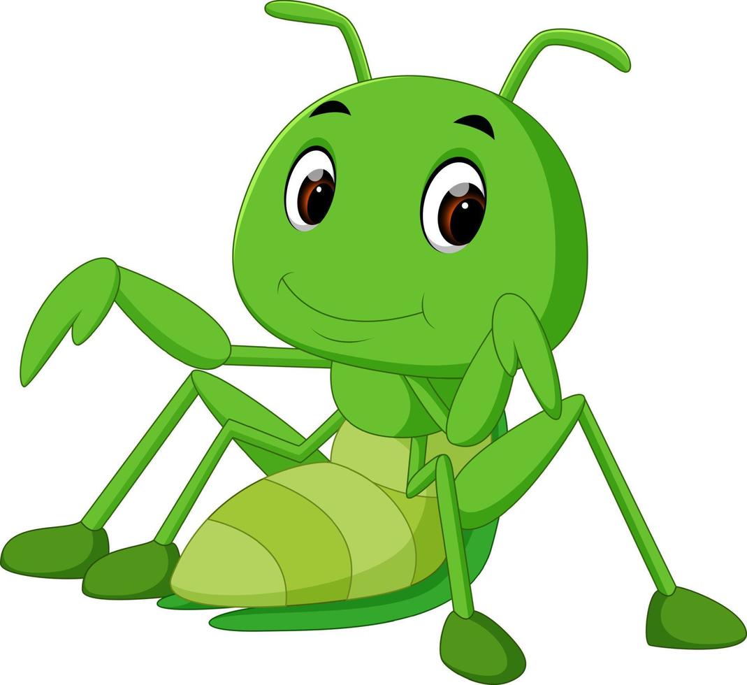 Praying mantis cartoon vector