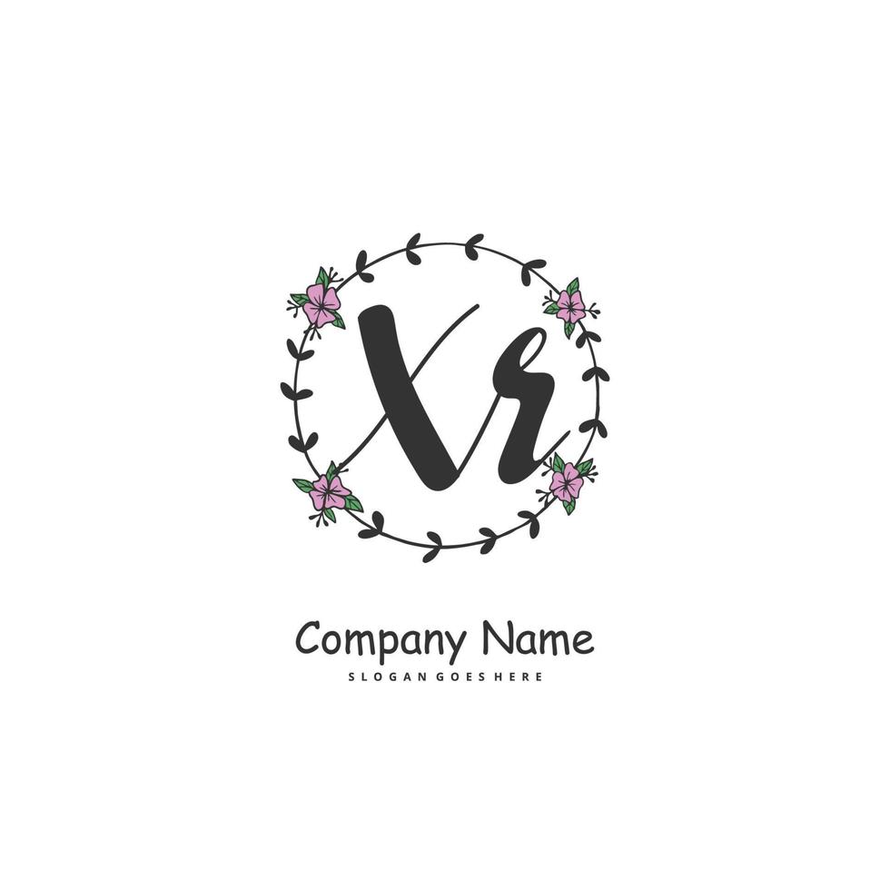XR Initial handwriting and signature logo design with circle. Beautiful design handwritten logo for fashion, team, wedding, luxury logo. vector