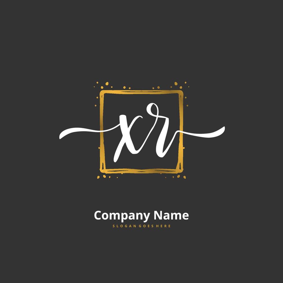 XR Initial handwriting and signature logo design with circle. Beautiful design handwritten logo for fashion, team, wedding, luxury logo. vector
