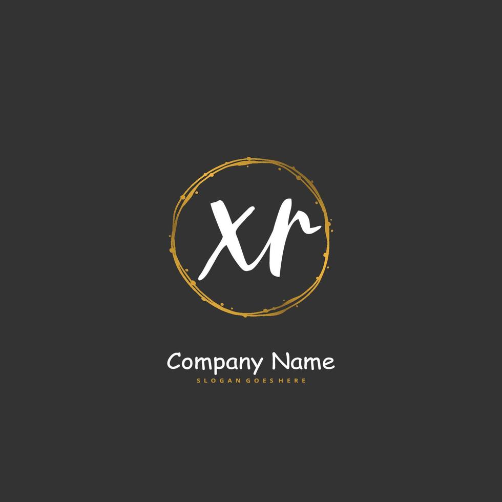 XR Initial handwriting and signature logo design with circle. Beautiful design handwritten logo for fashion, team, wedding, luxury logo. vector