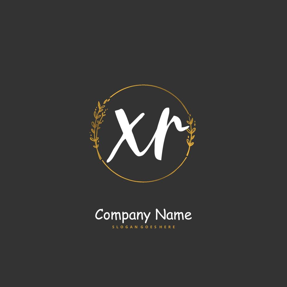 XR Initial handwriting and signature logo design with circle. Beautiful design handwritten logo for fashion, team, wedding, luxury logo. vector