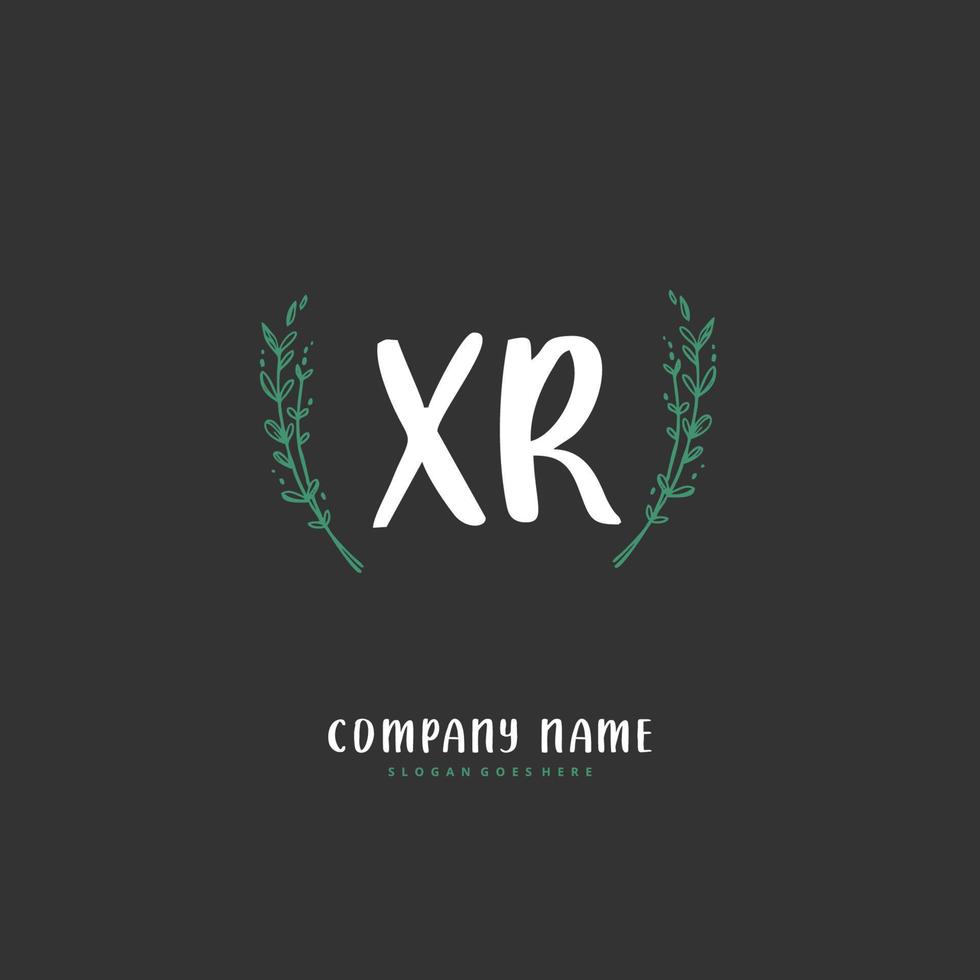 XR Initial handwriting and signature logo design with circle. Beautiful design handwritten logo for fashion, team, wedding, luxury logo. vector
