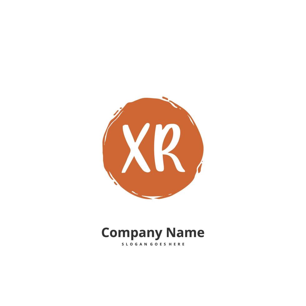 XR Initial handwriting and signature logo design with circle. Beautiful design handwritten logo for fashion, team, wedding, luxury logo. vector