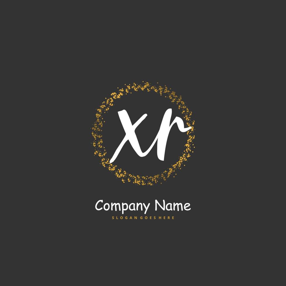 XR Initial handwriting and signature logo design with circle. Beautiful design handwritten logo for fashion, team, wedding, luxury logo. vector