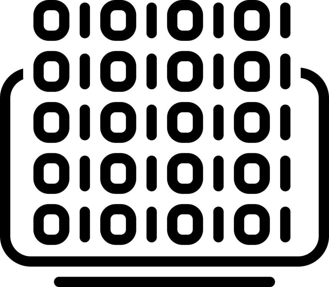 line icon for binary coding vector