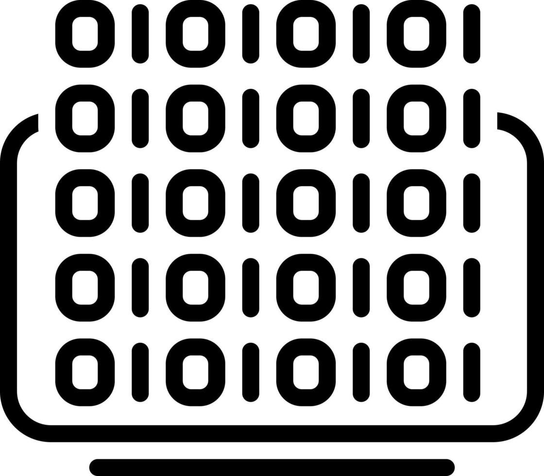 icono de línea para codificación binaria vector