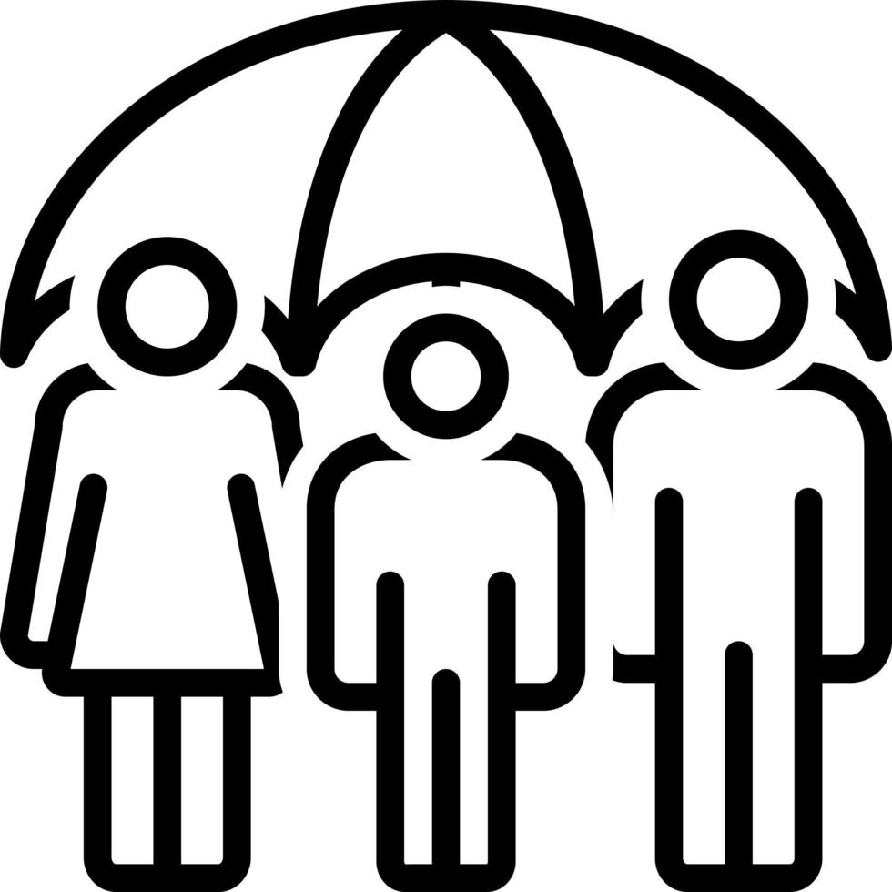 line icon for life insurance vector