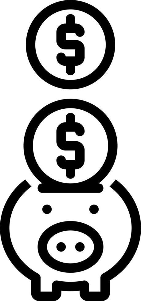 line icon for piggy bank vector